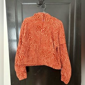Outdoor Voices PrimoFleece 1/4 Zip Hoodie in Melon Zebra